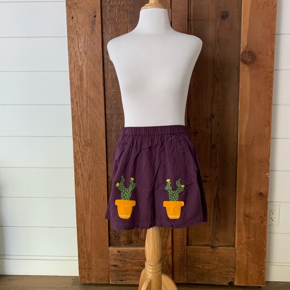Handmade Purple Cactus Vintage Skirt S